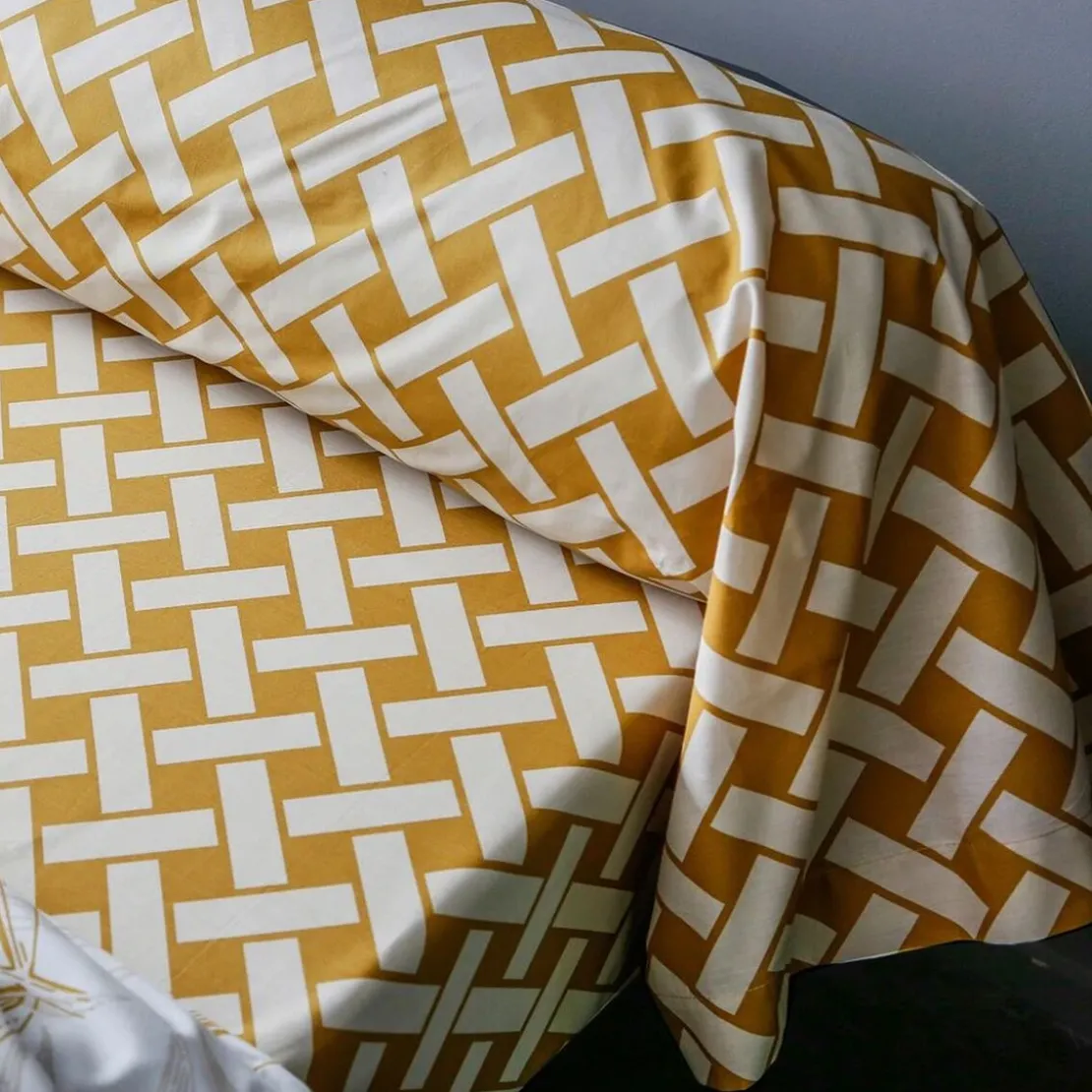 BecquetDrap plat en coton blanc à motif palmier - PALRI