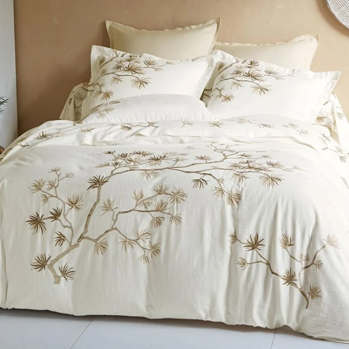 BecquetDrap plat en coton blanc cassé - MILA