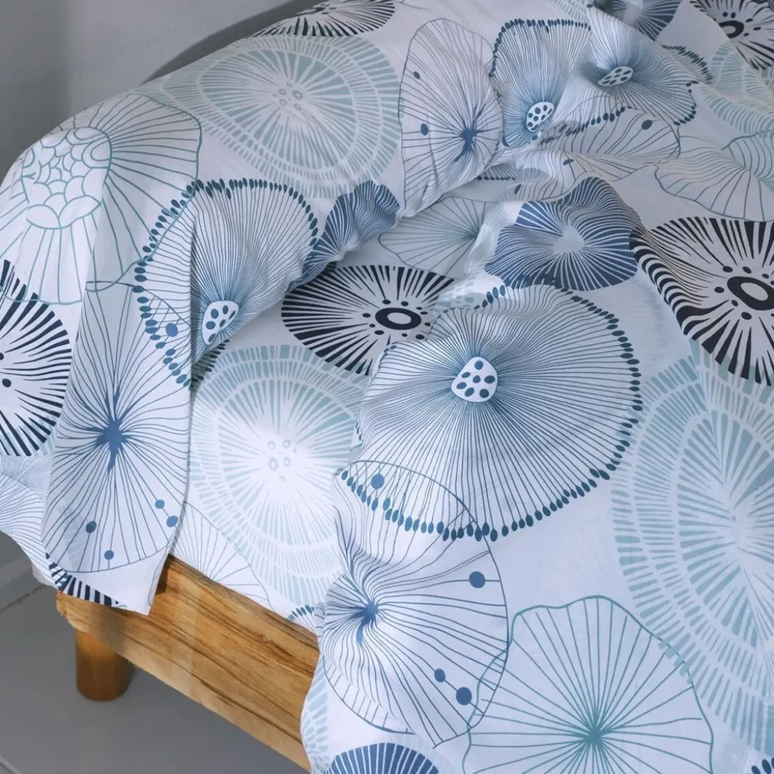 BecquetDrap plat en coton blanc cassé - SEA SHELLS
