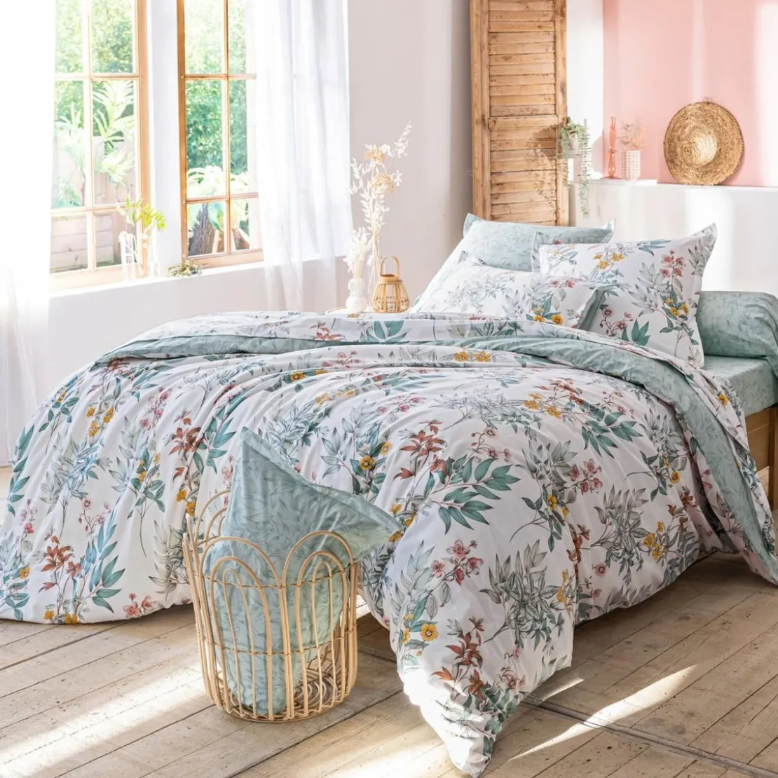 BecquetDrap plat en coton blanc cassé - LEANE