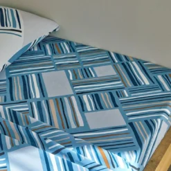 BecquetDrap plat en coton bleu grisé - LIVIO