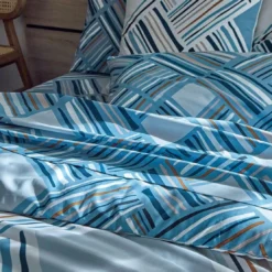 BecquetDrap plat en coton bleu grisé - LIVIO