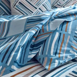 BecquetDrap plat en coton bleu grisé - LIVIO