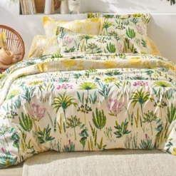 BecquetDrap plat en coton écru motif tropical multicolore - VITAMINE