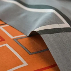 BecquetDrap plat en coton gris à motifs carreaux - BIBUS