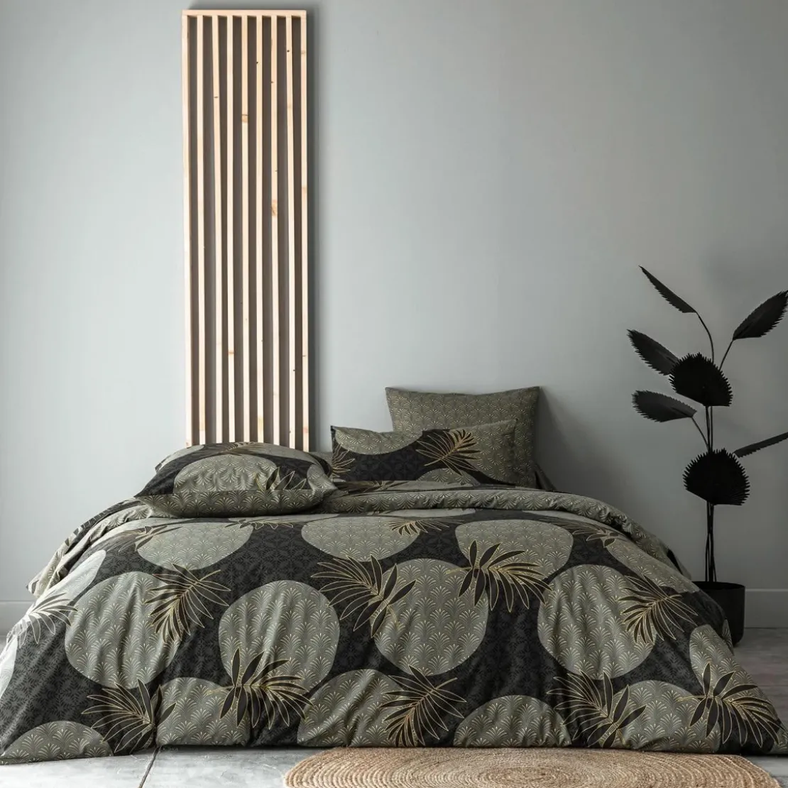 BecquetDrap plat en coton grisanthracite - BALTIA