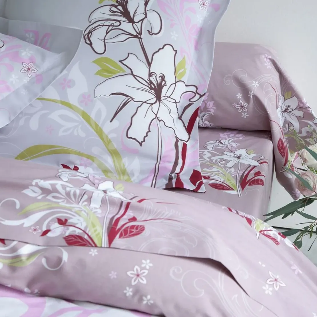 BecquetDrap plat en coton JOELY violet parme