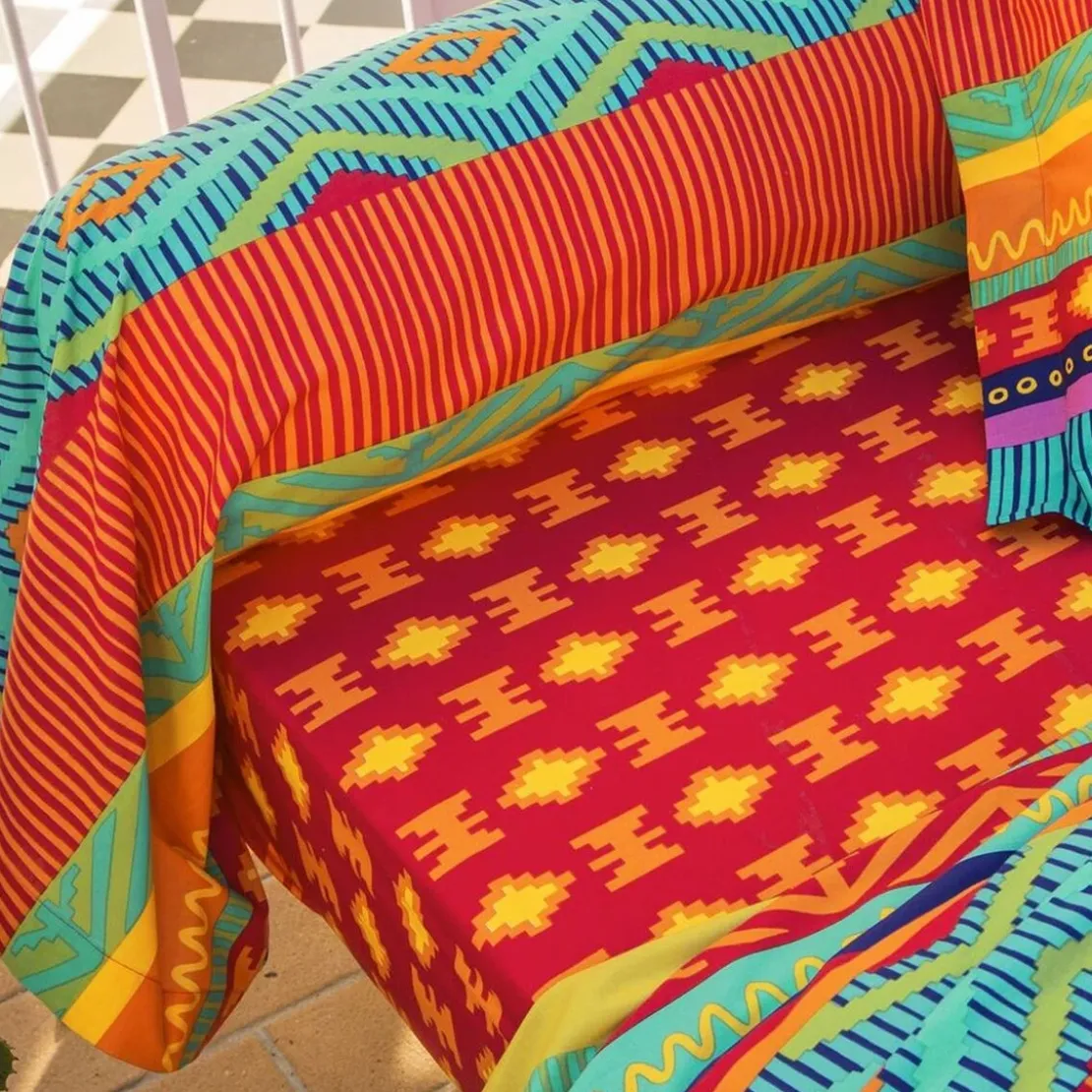BecquetDrap platen coton motifs motifs ethniques multicolore - EL GRINGO