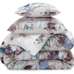 BecquetDrap plat en coton à motifs imprimés PASTELLE violet