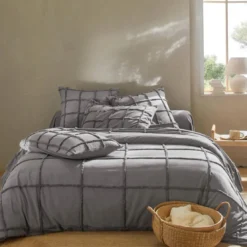 BecquetDrap plat en coton NICOLAS - gris