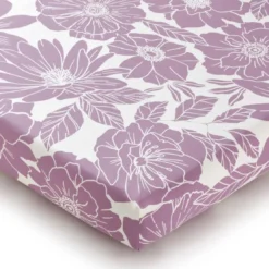 BecquetDrap plat en coton POETIQUE à motifs fleuris violet