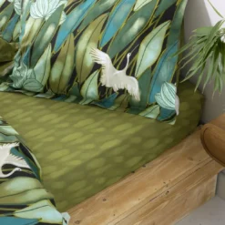 BecquetDrap plat en coton vert bronze - DEPAYSANT