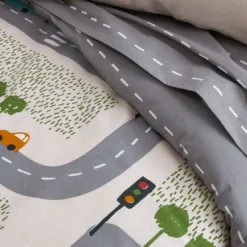 BecquetDrap plat enfant en coton gris - ROUTE