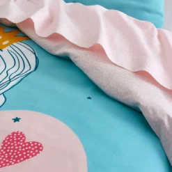 BecquetDrap plat enfant en coton rose à pois blancs - JU FILLETTE