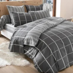 BecquetDrap plat en flanelle gris foncé - CARREAUX