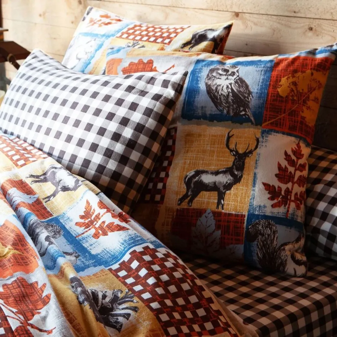 BecquetDrap plat en flanelle multicolore - HIBOUX