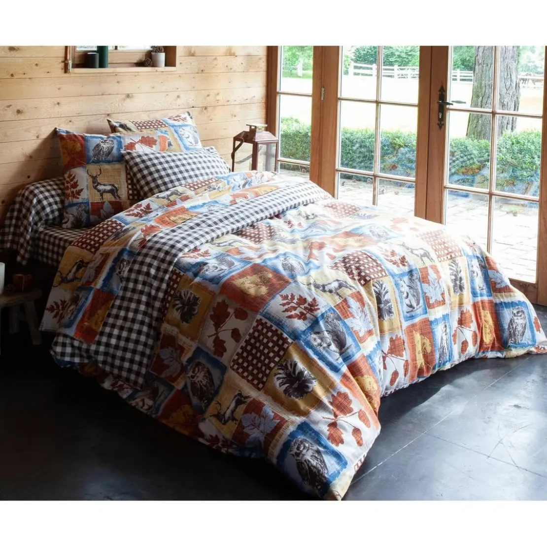 BecquetDrap plat en flanelle multicolore - HIBOUX