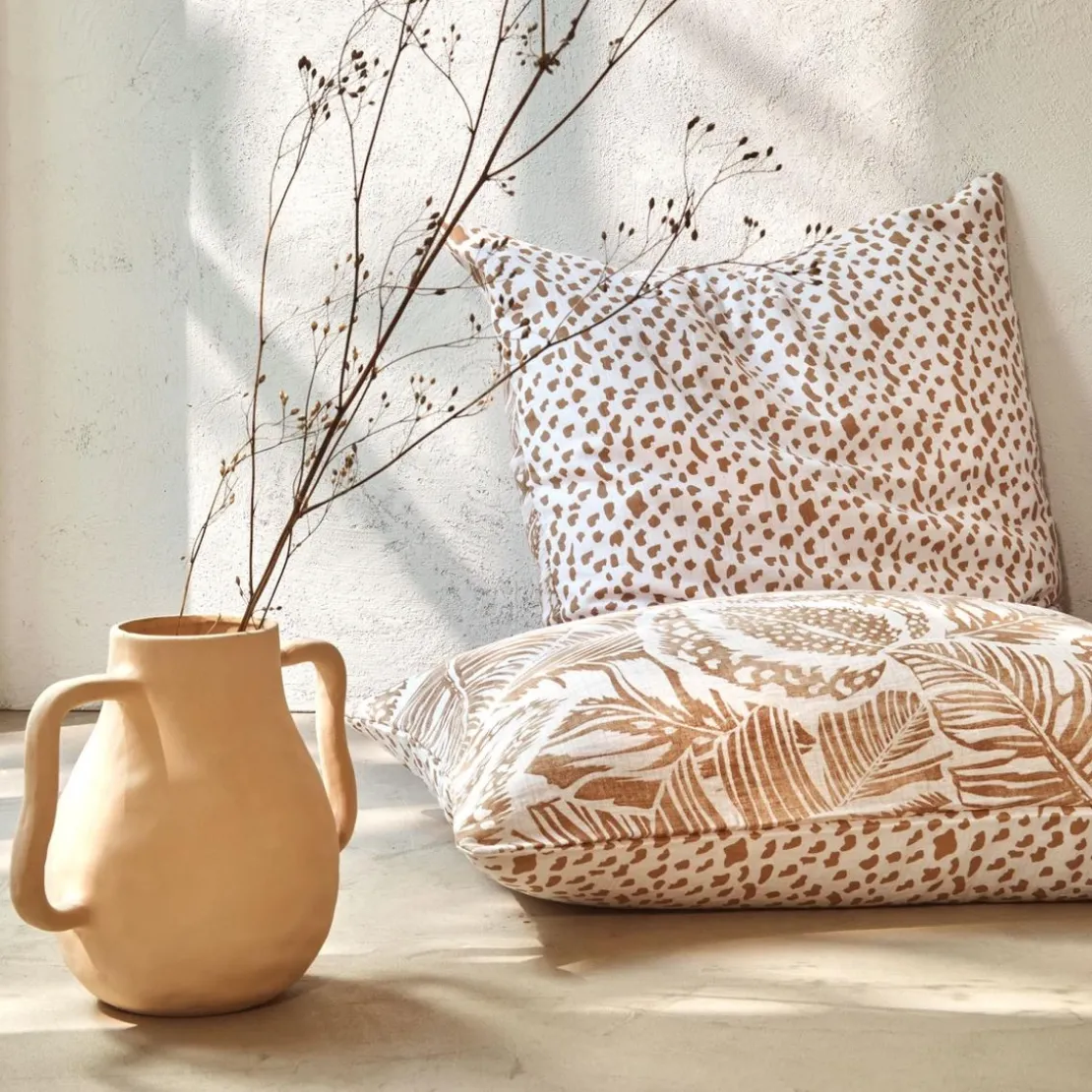 BecquetDrap plat en gaze de coton beige - AGAFAY