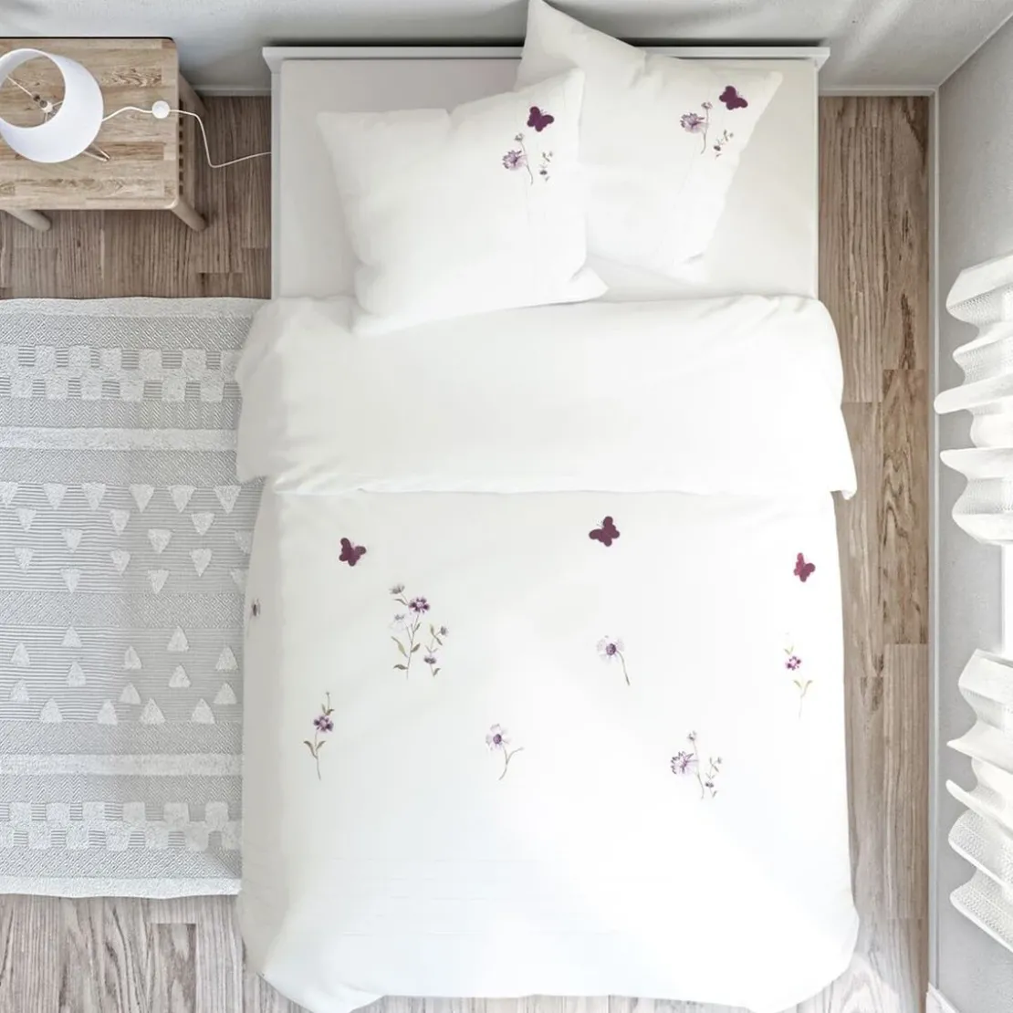 BecquetDrap plat en percale de coton DR.LORENZA - Blanc