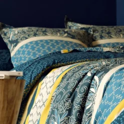 BecquetDrap plat en polycoton bleu - CUZCO