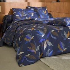 BecquetDrap plat en satin de coton bleu marine - AUGUSTIN