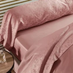 BecquetDrap plat en satin de coton rose poudré - SUZANNA