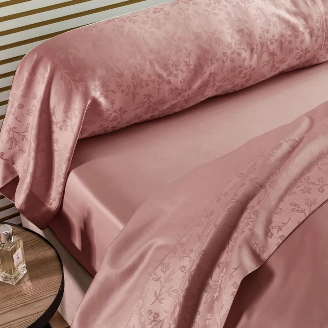 BecquetDrap plat en satin de coton rose poudré - SUZANNA