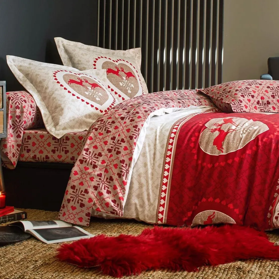 BecquetDrap plat flanelle SAUT DE BICHES - rouge