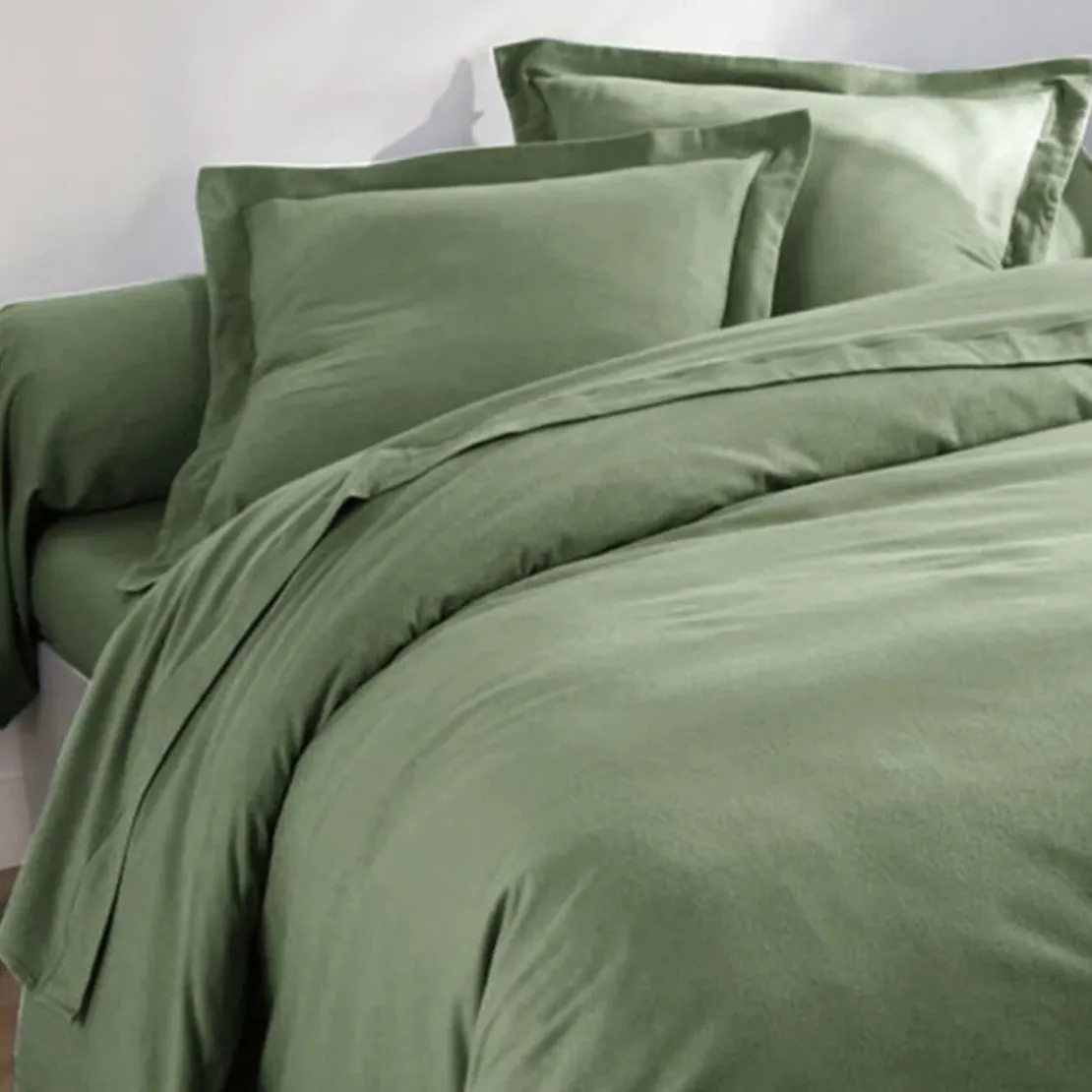 BecquetDrap plat FLANELLE UNI - vert kaki