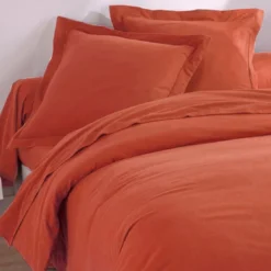 BecquetDrap plat FLANELLE UNI terracotta en flanelle