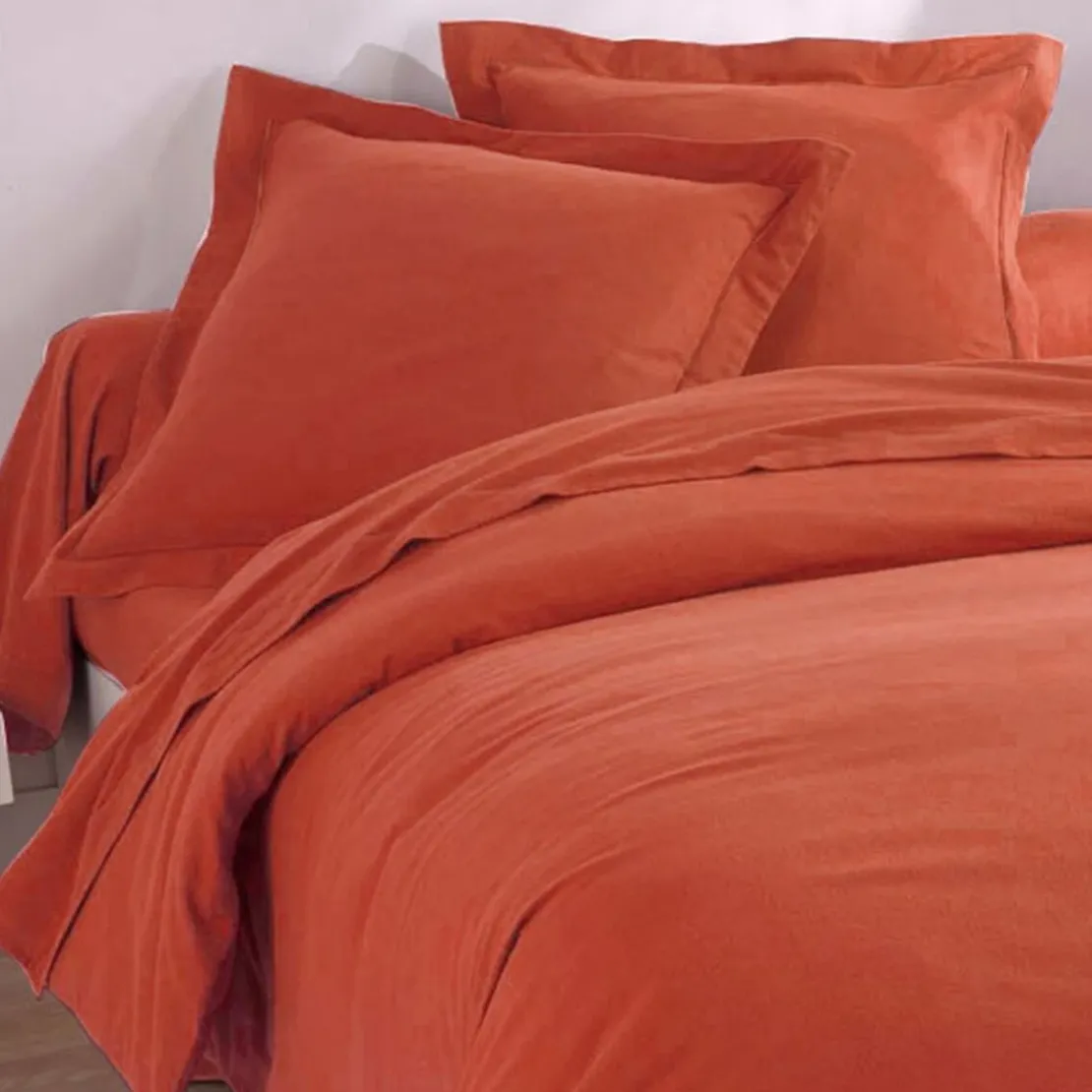 BecquetDrap plat FLANELLE UNI terracotta en flanelle
