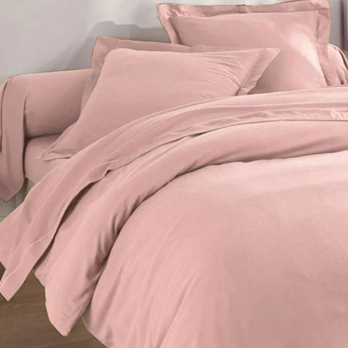BecquetDrap plat FLANELLE UNI - rose poudre