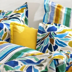 BecquetDrap plat fleurs multicolores FESTIVE