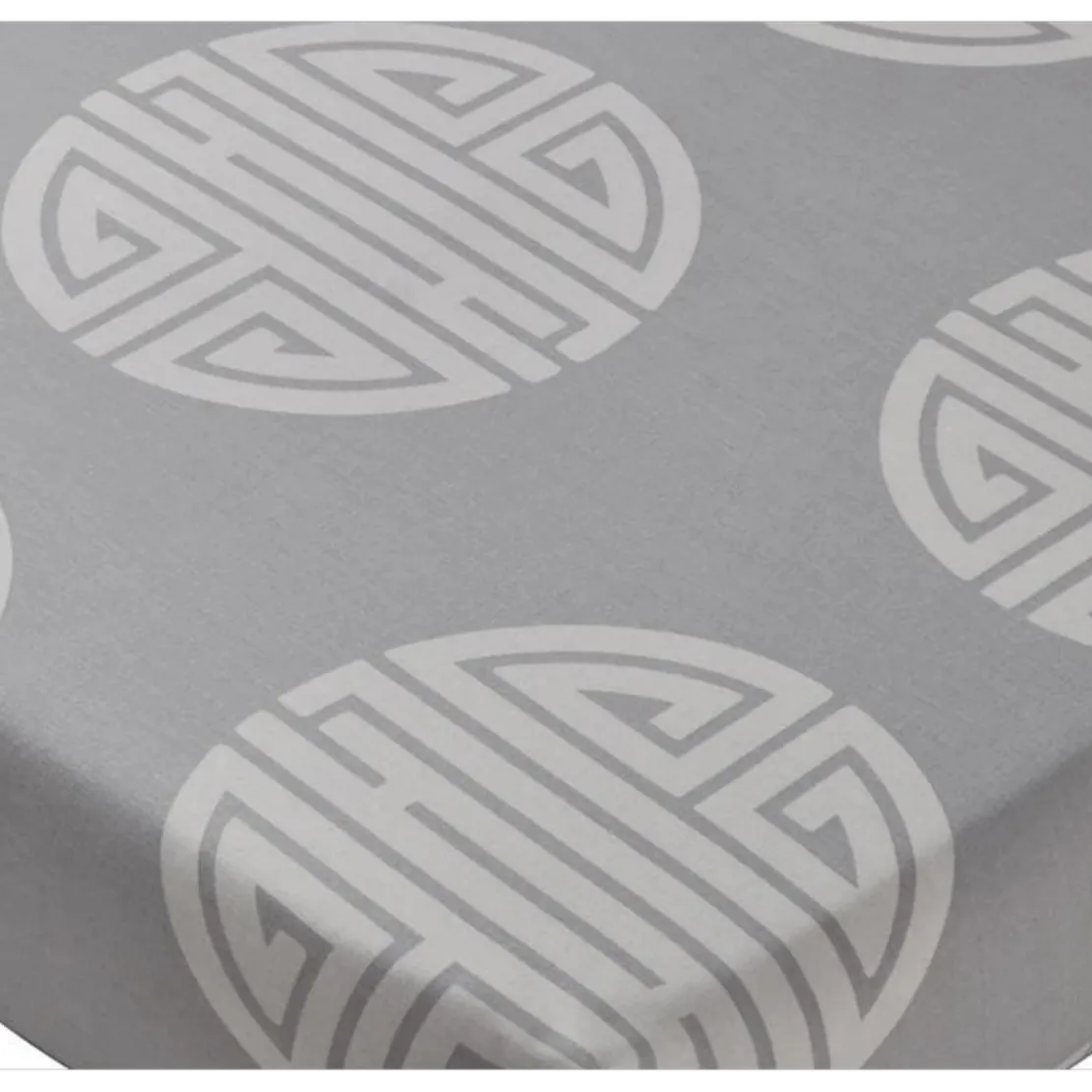 BecquetDrap plat gris anthracite à motif placé bambou rouge - NIPPON
