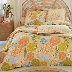 BecquetDrap plat motif bouquet de fleurs POESIE