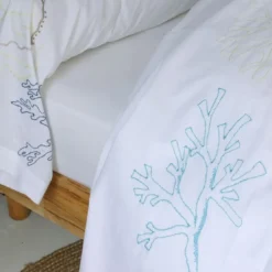BecquetDrap plat percale de coton RECIF - blanc