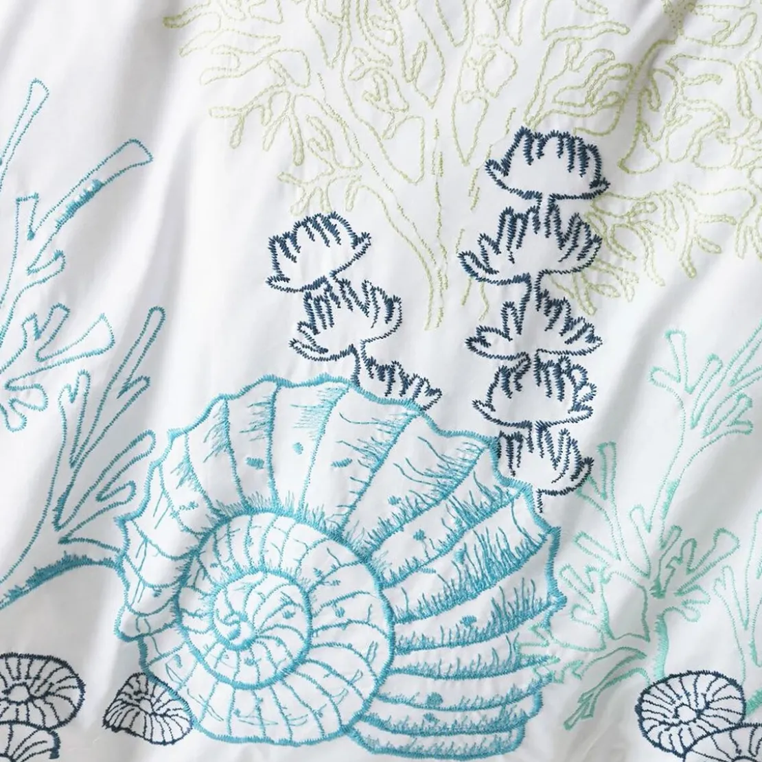 BecquetDrap plat percale de coton RECIF - blanc