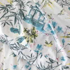 BecquetDrap plat percale de coton HANOI - bleu
