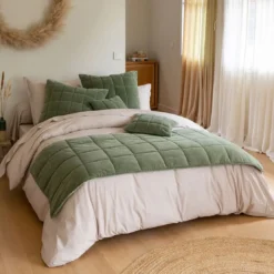 BecquetEdredon léger en coton velours vert - VALOU