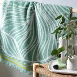 BecquetGant de toilette en Coton Eponge à motifs EUCALYPTUS Vert menthe
