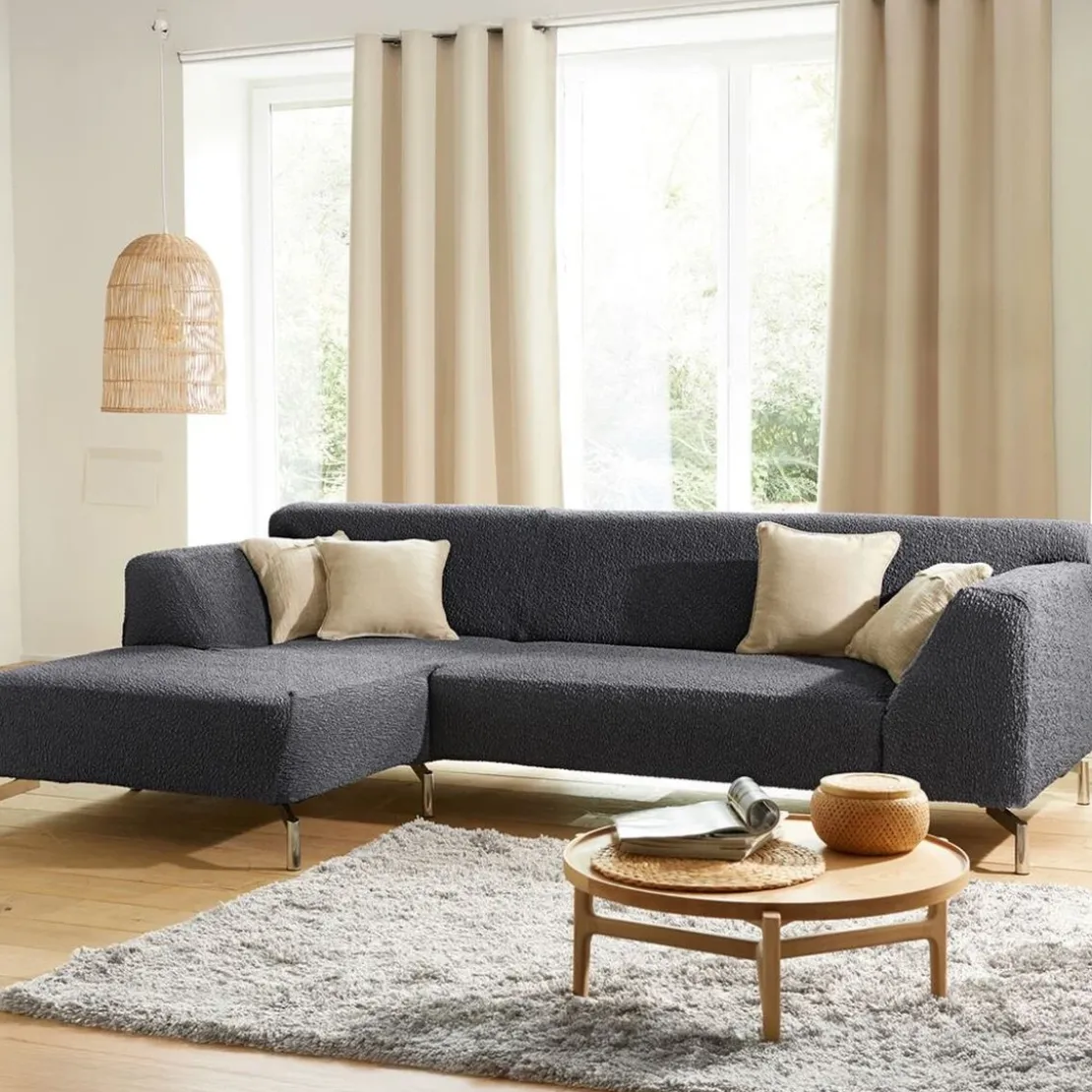 BecquetHousse bi-extensibles pour fauteuil et canapé ROC H gris foncé