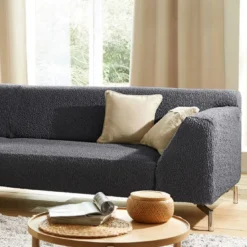 BecquetHousse bi-extensibles pour fauteuil et canapé ROC H gris foncé