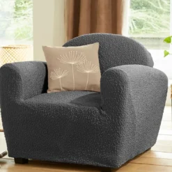 BecquetHousse bi-extensibles pour fauteuil et canapé ROC H gris foncé