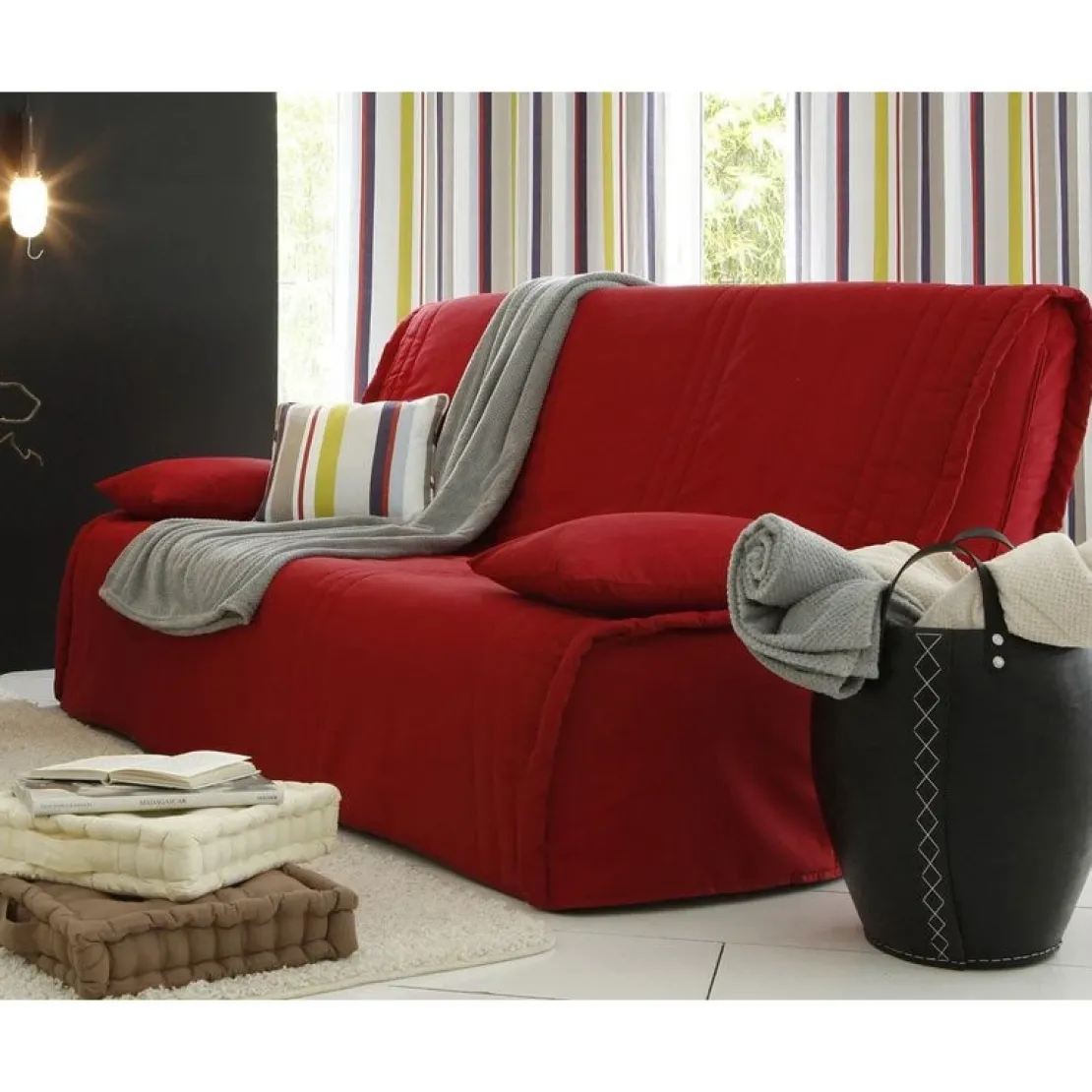 BecquetHousse BZ matelassée en polyester rouge brique - KEVARA