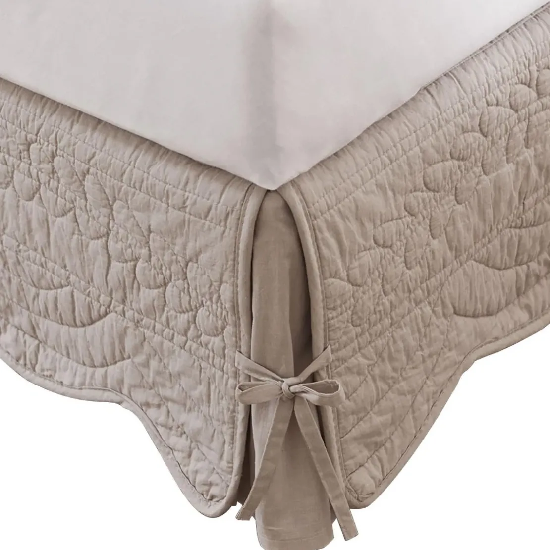 BecquetHousse cache-sommier en BOUTIS BAILLARG beige ficelle