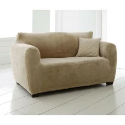 BecquetHousse canapé bi-extensibles en microfibre - écru