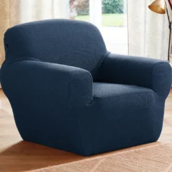 BecquetHousse de canapé bi-extensible bleue unie - CORA BI