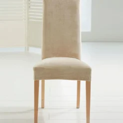 BecquetHousse de chaise bi-extensible microfibre beige - SUSIE