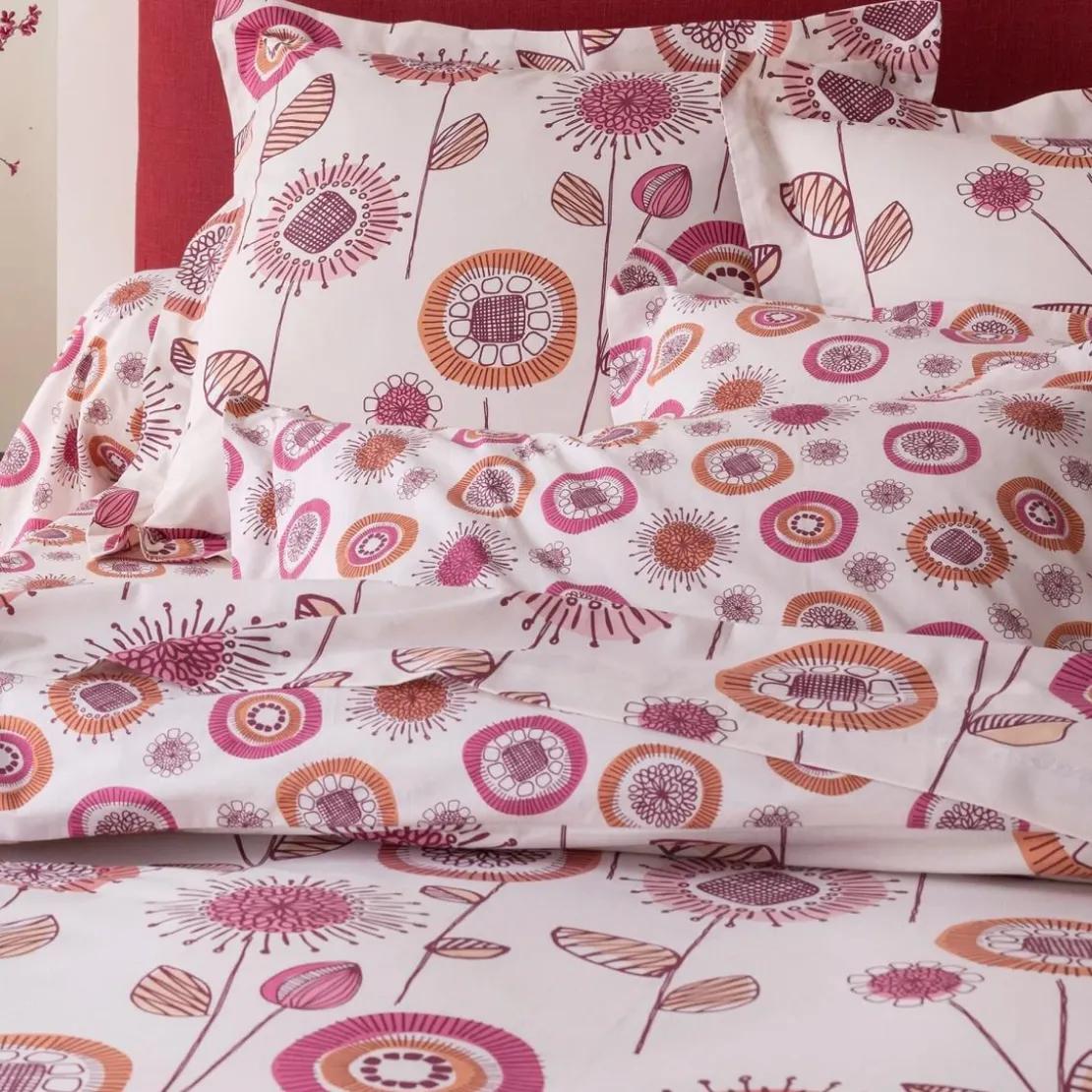 BecquetHousse de couette coton FIFTY ROSE réversible blanc