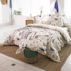 BecquetHousse de couette coton réversible AMARRER - beige